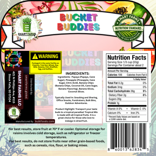 Bucket Buddies Snacks™ – Tropical Dried Fruit Mix ( 6 pack)